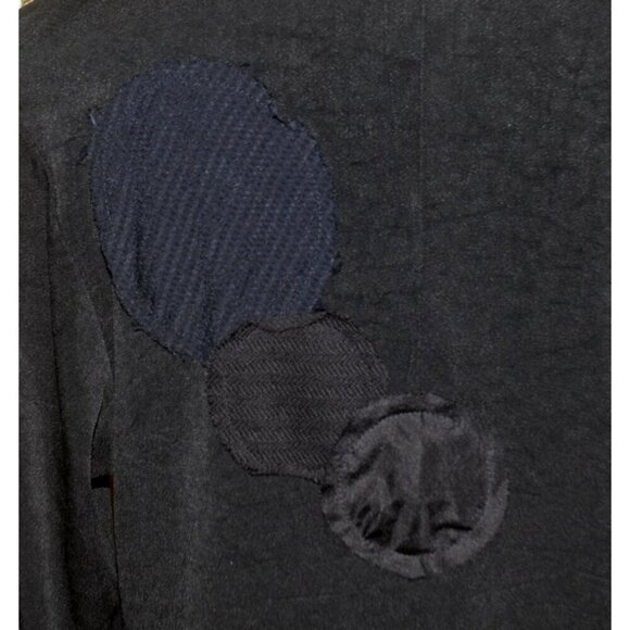 Staley Gretzinger Sz M Black Art-to-Wear Circle Patch Top Shirt Long Sleeve NWOT - Picture 8 of 12